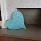 12" Turquoise Reclaimed Wood Heart Wall Decor
