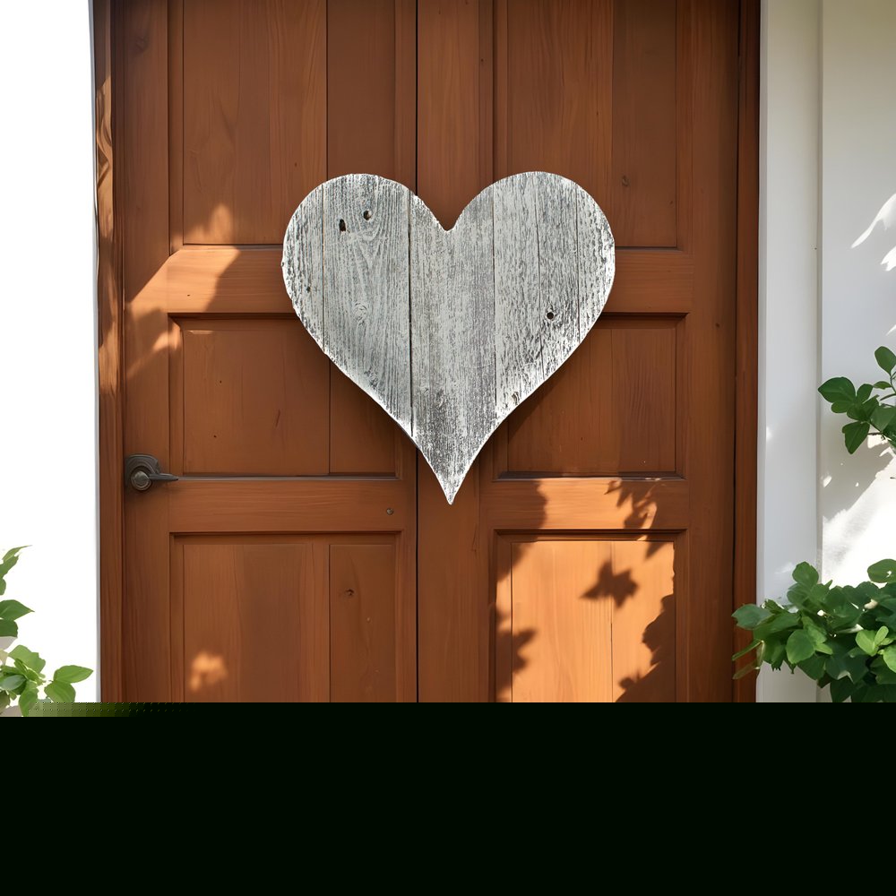 12" Whitewash Reclaimed Wood Heart Wall Decor