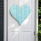 18" Turquoise Reclaimed Wood Heart Wall Decor
