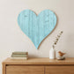 18" Turquoise Reclaimed Wood Heart Wall Decor
