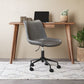 Gray and Black Adjustable Swivel Faux Leather Rolling Office Chair