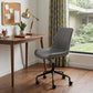 Gray and Black Adjustable Swivel Faux Leather Rolling Office Chair