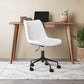 White and Black Adjustable Swivel Faux Leather Rolling Office Chair