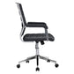 Silver and Black Adjustable Swivel Faux Leather Rolling Conference Office Chair