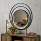32" Black Oval Steel Framed Accent Mirror