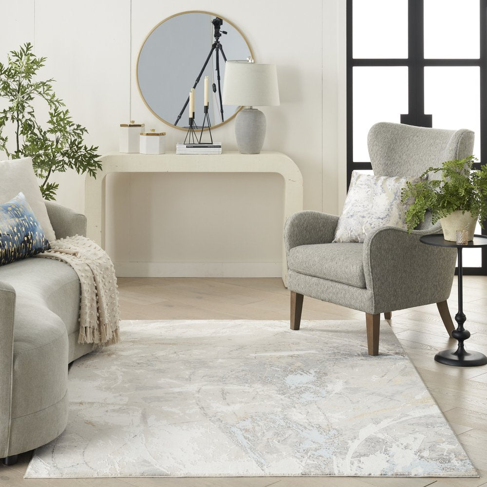 Blue Abstract Lumbar Pillow