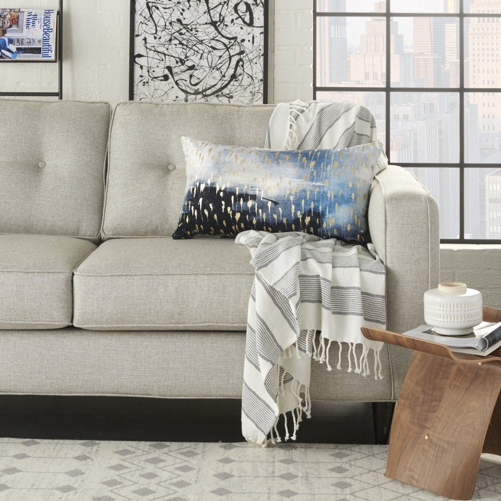 Blue Abstract Lumbar Pillow