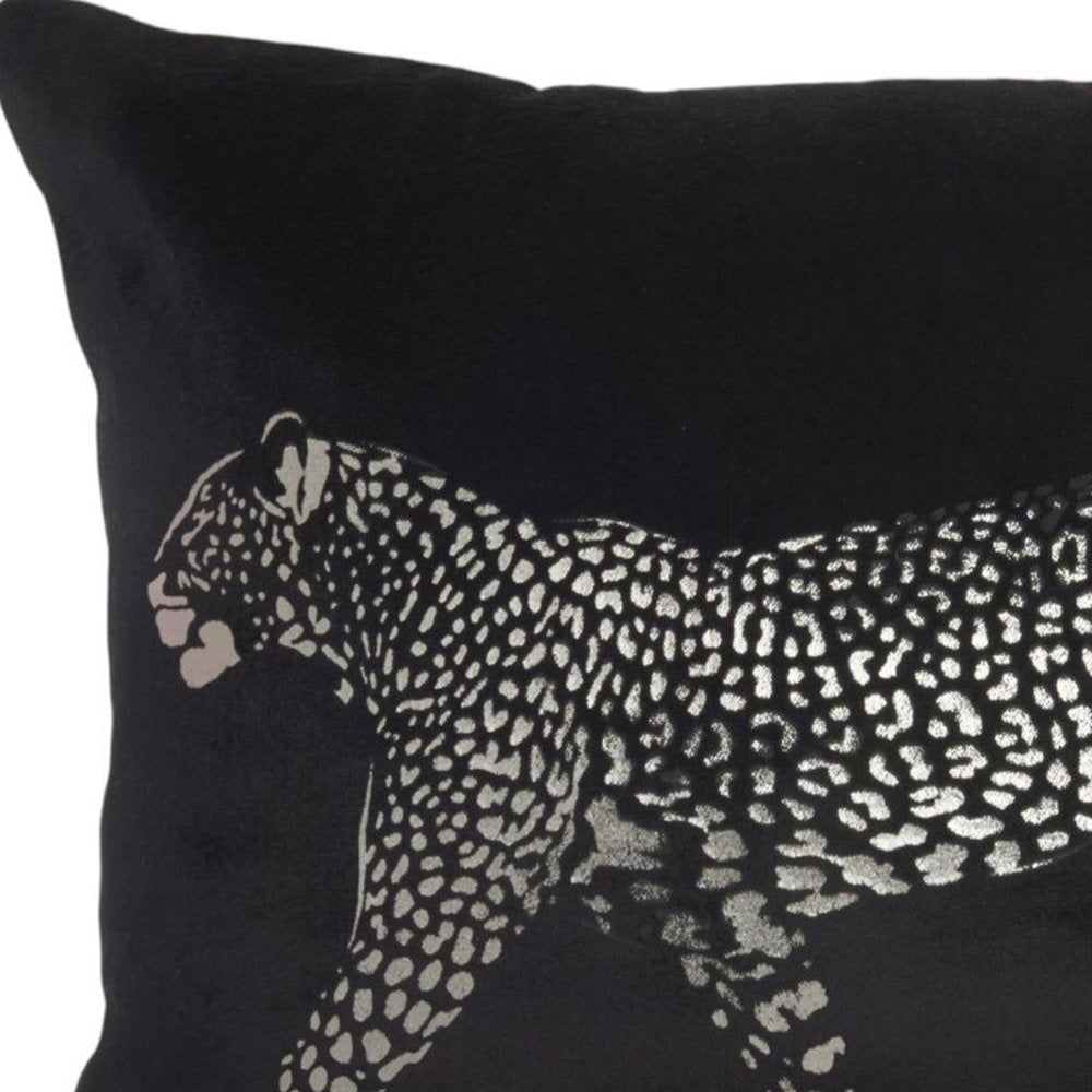 Black Leopard Lumbar Pillow