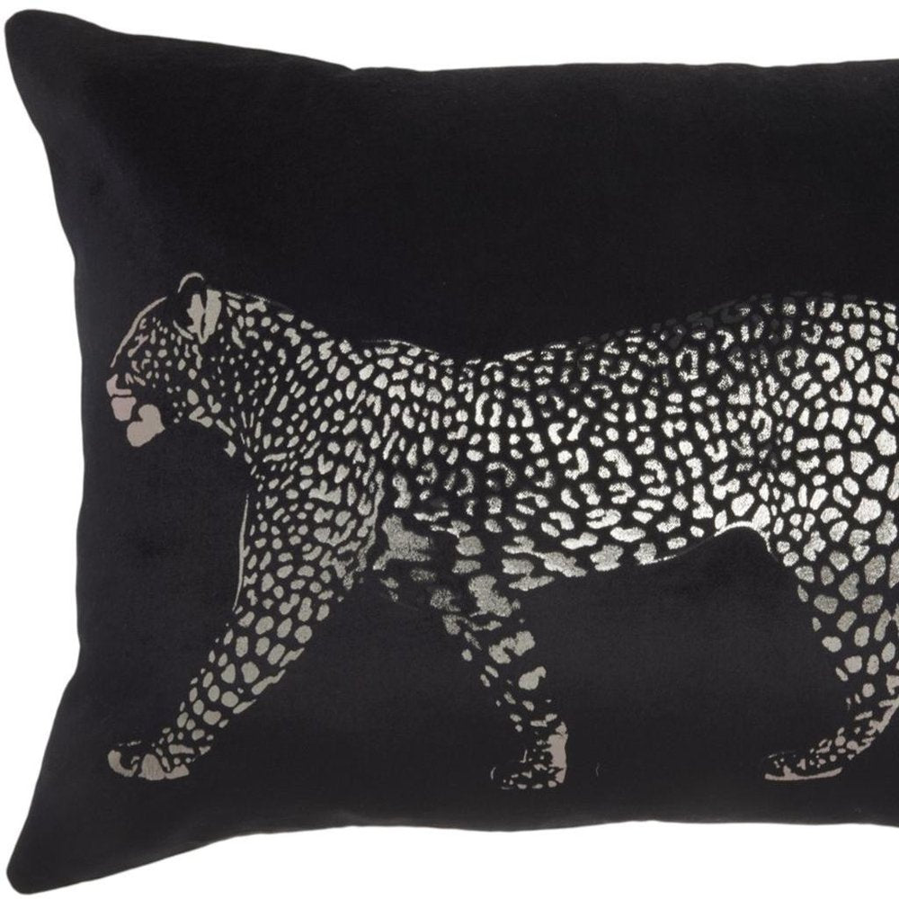 Black Leopard Lumbar Pillow