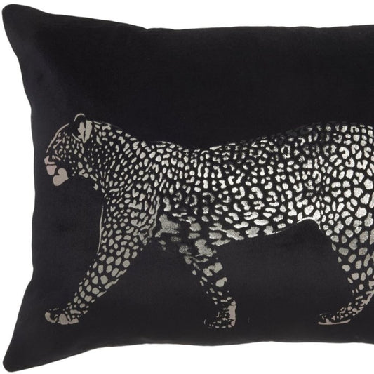Black Leopard Lumbar Pillow