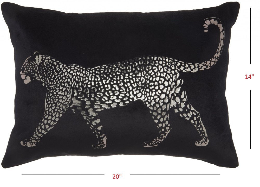 Black Leopard Lumbar Pillow
