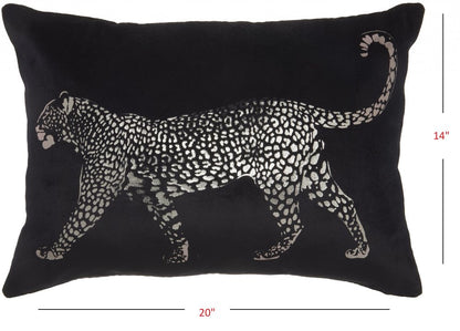 Black Leopard Lumbar Pillow