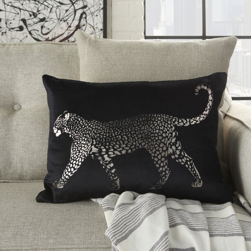Black Leopard Lumbar Pillow