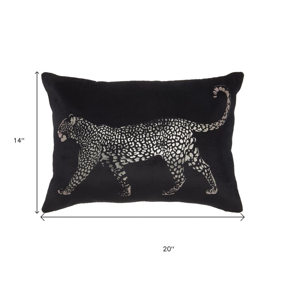 Black Leopard Lumbar Pillow