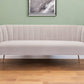 70" Beige Velvet Sofa With Gold Legs