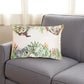 14" X 20" Green And White Cotton Throw Pillow