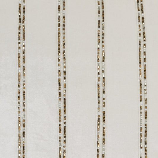 Glam Ivory And Gold Accent Throw Pillow With Beaded Details