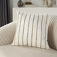 Glam Ivory And Gold Accent Throw Pillow With Beaded Details