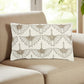 12" X 20" Ivory Cotton Throw Pillow