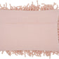 14" X 20" Pale Pink Shaggy Beads Lumbar Throw Pillow
