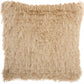 Soft Beige Shag Accent Pillow