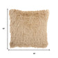 Soft Beige Shag Accent Pillow