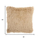 Soft Beige Shag Accent Pillow