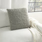 20" Light Gray Cotton Blend Curly Loops Throw Pillow