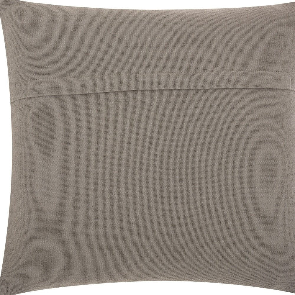 20" Light Gray Cotton Blend Curly Loops Throw Pillow