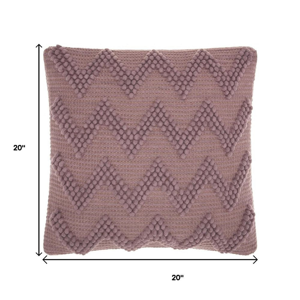 Boho Pale Purple Textural Chevron Throw Pillow