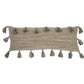 13" X 33" Gray Polyester Blend Throw Pillow With Tassels
