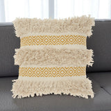 Mustard Diamond Patterned Throw Pillow