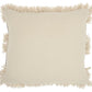 18" Blue And Natural Geometric Cotton Throw Pillow with Texture