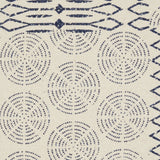 20" Indigo And Ivory Geometric Cotton Throw Pillow