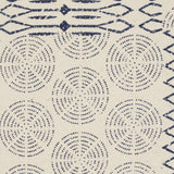 20" Indigo And Ivory Geometric Cotton Throw Pillow