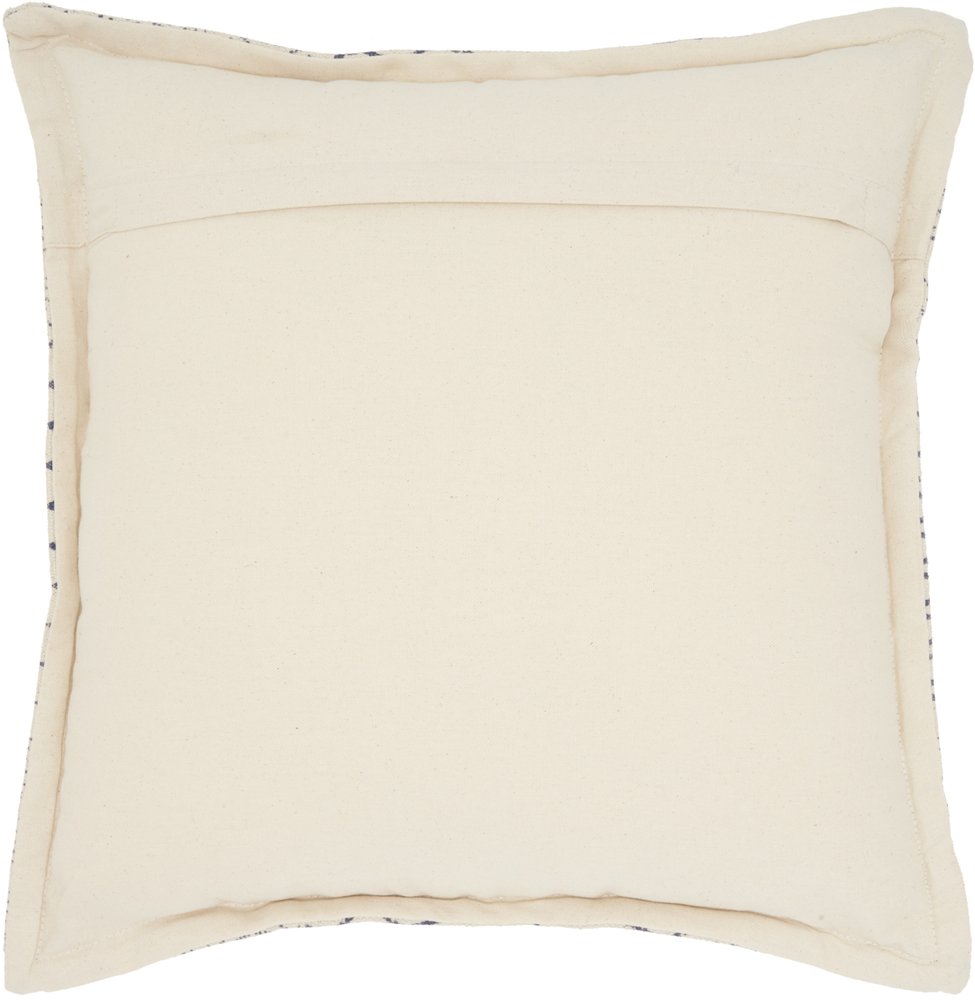 20" Indigo And Ivory Geometric Cotton Throw Pillow
