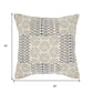 20" Indigo And Ivory Geometric Cotton Throw Pillow