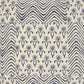 Indigo And Ivory Floral Waves Throw Pillow
