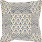Indigo And Ivory Floral Waves Throw Pillow