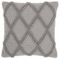 Light Gray Textured Lattice Throw Pillow