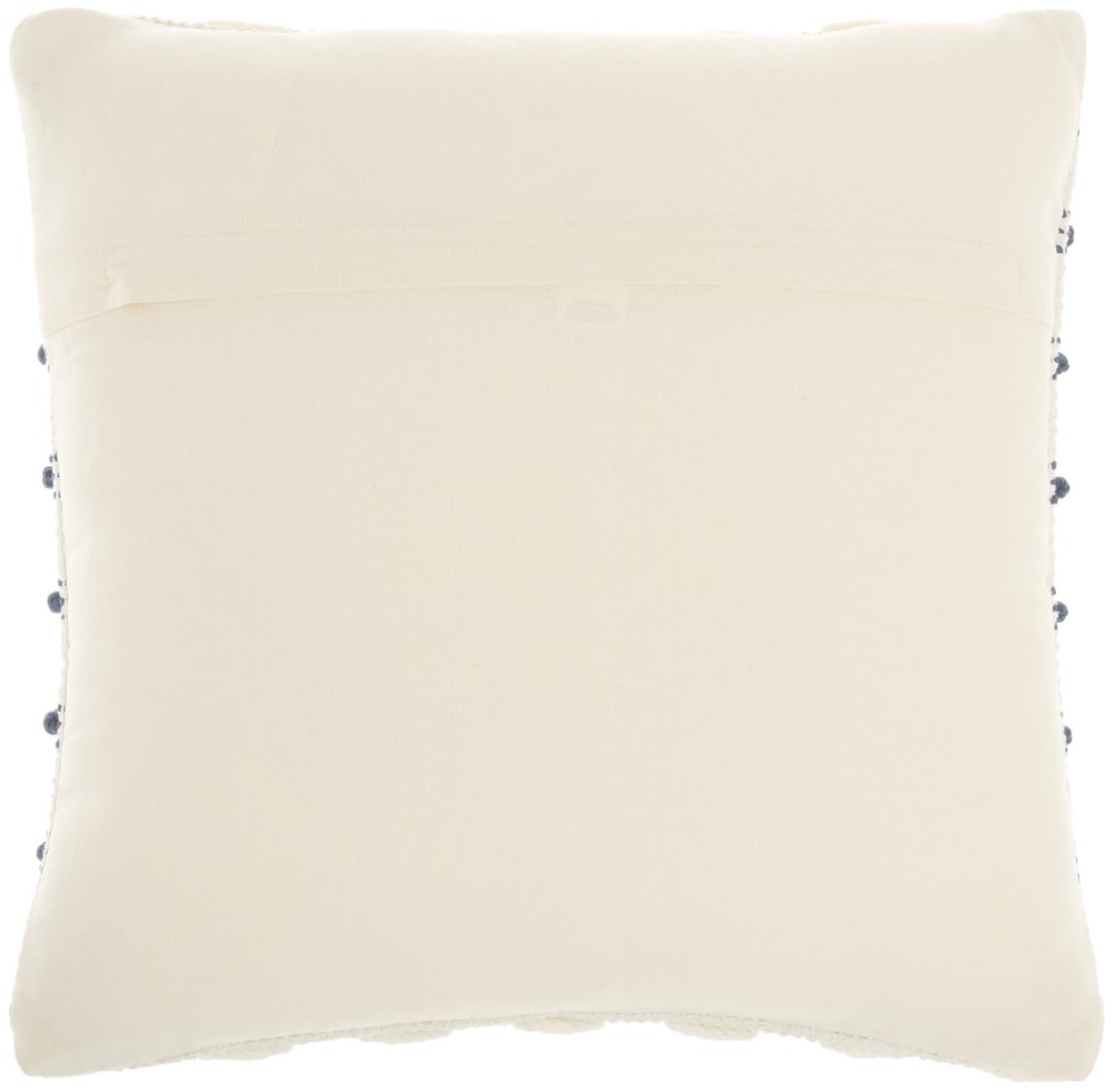 18" Navy Cotton Blend Throw Pillow
