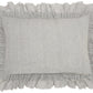 16" X 24" Gray Pillow With Ruffled Edges