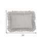 16" X 24" Gray Pillow With Ruffled Edges