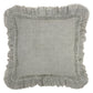 24" Light Gray Pillow With Ruffled Edges