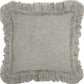 24" Light Gray Pillow With Ruffled Edges