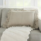 16" Beige Linen Throw Pillow