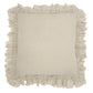 24" Beige Pillow With Ruffled Edges
