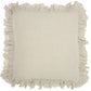 24" Beige Pillow With Ruffled Edges