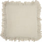 24" Beige Pillow With Ruffled Edges