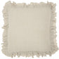 24" Beige Pillow With Ruffled Edges